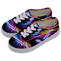Colorful Neon Art Light Rays, Rainbow Colors Kids  Classic Low Top Sneakers by picsaspassion