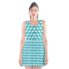 Background Pattern Colored Scoop Neck Skater Dress