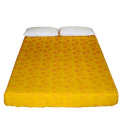 Background Polka Yellow Fitted Sheet (california King Size) by HermanTelo