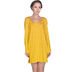 Background Polka Yellow Long Sleeve Nightdress