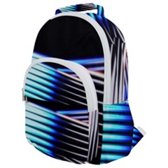 Motion Line Illustrations Rounded Multi Pocket Backpack by HermanTelo