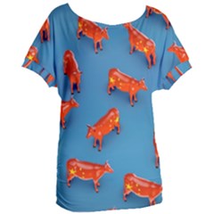 Illustrations Cow Agriculture Livestock Women s Oversized Tee by HermanTelo