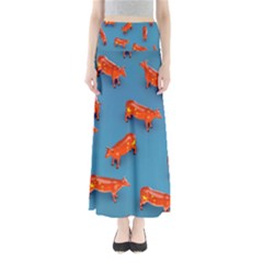 Illustrations Cow Agriculture Livestock Full Length Maxi Skirt by HermanTelo