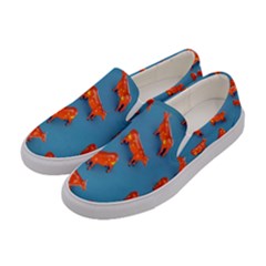 Illustrations Cow Agriculture Livestock Women s Canvas Slip Ons