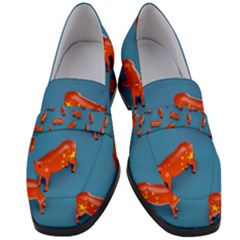 Illustrations Cow Agriculture Livestock Women s Chunky Heel Loafers by HermanTelo