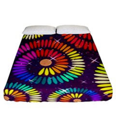 Abstract Background Spiral Colorful Fitted Sheet (california King Size)
