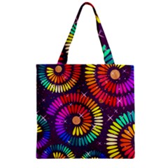 Abstract Background Spiral Colorful Zipper Grocery Tote Bag