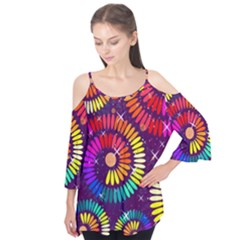 Abstract Background Spiral Colorful Flutter Tees
