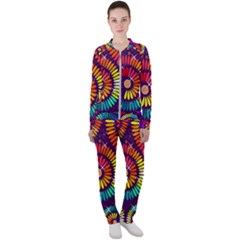 Abstract Background Spiral Colorful Casual Jacket And Pants Set