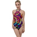 Abstract Background Spiral Colorful Go with the Flow One Piece Swimsuit View1