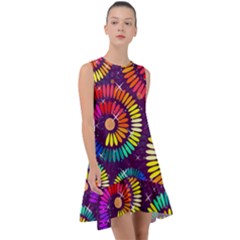 Abstract Background Spiral Colorful Frill Swing Dress by HermanTelo