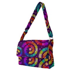 Abstract Background Spiral Colorful Full Print Messenger Bag (m)