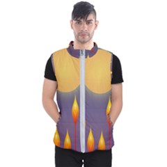 Night Moon Flora Background Men s Puffer Vest by HermanTelo