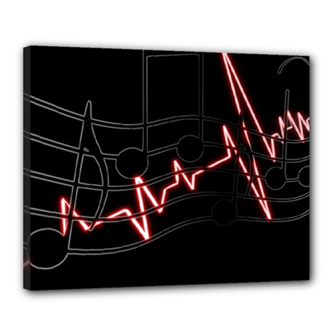 Music Wallpaper Heartbeat Melody Canvas 20  x 16  (Stretched)