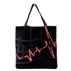 Music Wallpaper Heartbeat Melody Grocery Tote Bag
