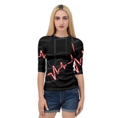 Music Wallpaper Heartbeat Melody Quarter Sleeve Raglan Tee