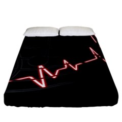 Music Wallpaper Heartbeat Melody Fitted Sheet (California King Size)