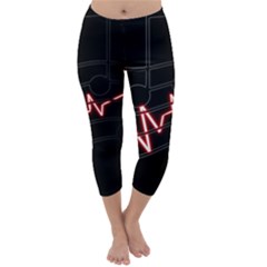 Music Wallpaper Heartbeat Melody Capri Winter Leggings 