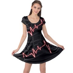 Music Wallpaper Heartbeat Melody Cap Sleeve Dress