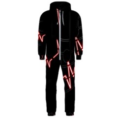 Music Wallpaper Heartbeat Melody Hooded Jumpsuit (Men) 