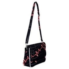 Music Wallpaper Heartbeat Melody Shoulder Bag With Back Zipper by HermanTelo