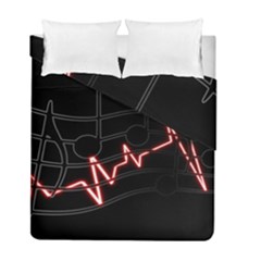 Music Wallpaper Heartbeat Melody Duvet Cover Double Side (Full/ Double Size)