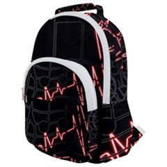 Music Wallpaper Heartbeat Melody Rounded Multi Pocket Backpack