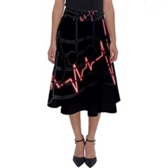 Music Wallpaper Heartbeat Melody Perfect Length Midi Skirt