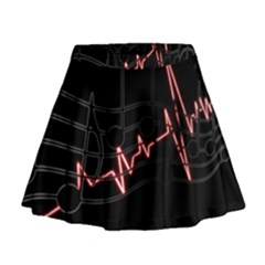 Music Wallpaper Heartbeat Melody Mini Flare Skirt