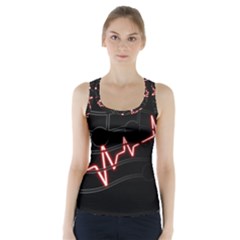 Music Wallpaper Heartbeat Melody Racer Back Sports Top