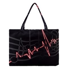 Music Wallpaper Heartbeat Melody Medium Tote Bag