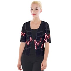 Music Wallpaper Heartbeat Melody Cropped Button Cardigan