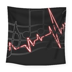 Music Wallpaper Heartbeat Melody Square Tapestry (Large)