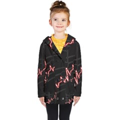 Music Wallpaper Heartbeat Melody Kids  Double Breasted Button Coat
