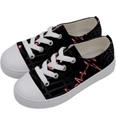Music Wallpaper Heartbeat Melody Kids  Low Top Canvas Sneakers