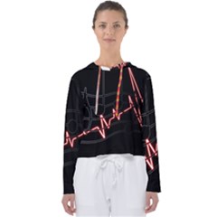 Music Wallpaper Heartbeat Melody Women s Slouchy Sweat