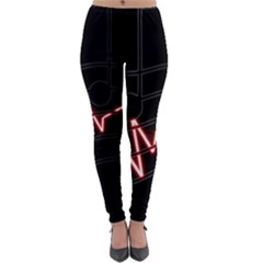 Music Wallpaper Heartbeat Melody Lightweight Velour Leggings