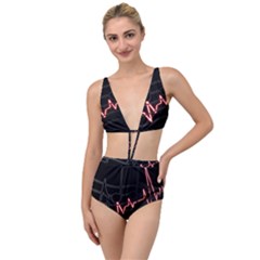 Music Wallpaper Heartbeat Melody Tied Up Two Piece Swimsuit