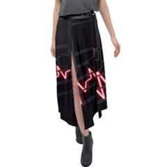 Music Wallpaper Heartbeat Melody Velour Split Maxi Skirt