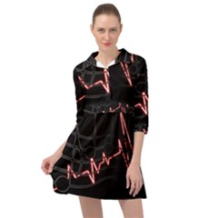 Music Wallpaper Heartbeat Melody Mini Skater Shirt Dress by HermanTelo