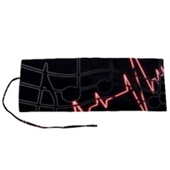 Music Wallpaper Heartbeat Melody Roll Up Canvas Pencil Holder (S)