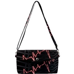 Music Wallpaper Heartbeat Melody Removable Strap Clutch Bag by HermanTelo