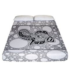 Elegant Mandala Elephant In Black And Wihte Fitted Sheet (california King Size) by FantasyWorld7