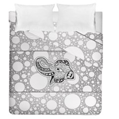 Elegant Mandala Elephant In Black And Wihte Duvet Cover Double Side (queen Size) by FantasyWorld7