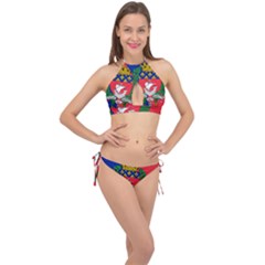 Flag Of Paris  Cross Front Halter Bikini Set by abbeyz71