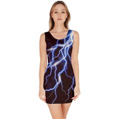Blue Thunder Colorful Lightning Graphic Bodycon Dress by picsaspassion