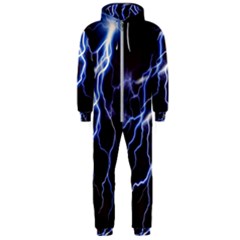 Blue Thunder Colorful Lightning Graphic Hooded Jumpsuit (men)  by picsaspassion