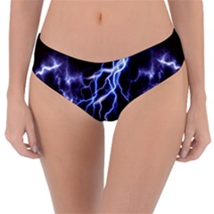 Blue Thunder Colorful Lightning Graphic Reversible Classic Bikini Bottoms by picsaspassion