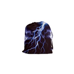 Blue Thunder Colorful Lightning Graphic Drawstring Pouch (xs)