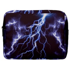 Blue Thunder Colorful Lightning Graphic Make Up Pouch (large)